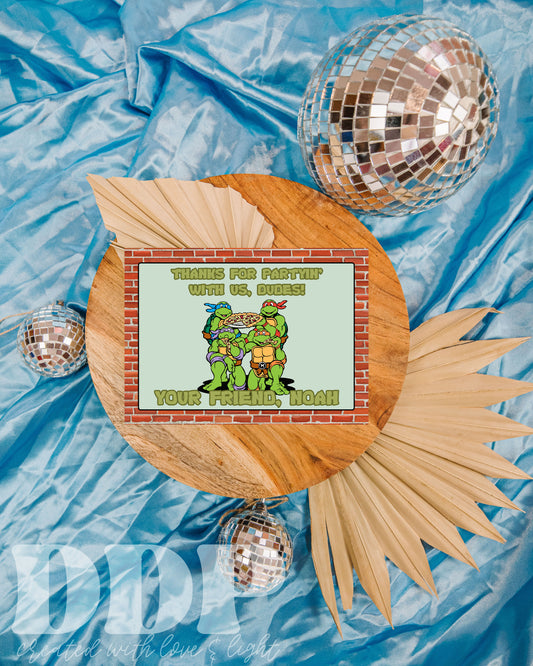 TMNT Thank You Cards | Teenage Mutant Ninja Turtles Birthday Thank You