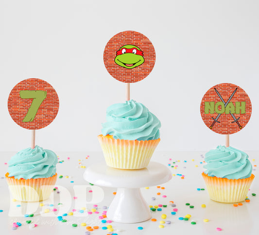 TMNT Cupcake Topper | Ninja Turtles Cupcake Topper | Teenage Mutant Ninja Turtles Printable Party Decor