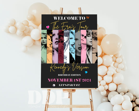 Eras Tour Welcome Sign | Swiftie Eras Birthday Printable Party Supplies