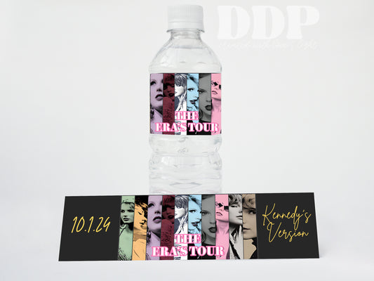 Eras Tour In Her Birthday Era Water Bottle Label | Swiftie Editable Water Bottle Label Template