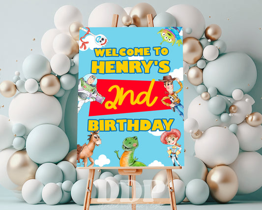 Toy Story Inspired Birthday Welcome Sign | Infinity and Beyond Birthday Editable Invite Template