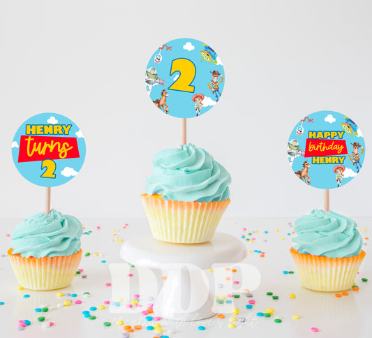 Toy Story Inspired Birthday Cupcake Topper | Infinity and Beyond Birthday Printable Party Supplies