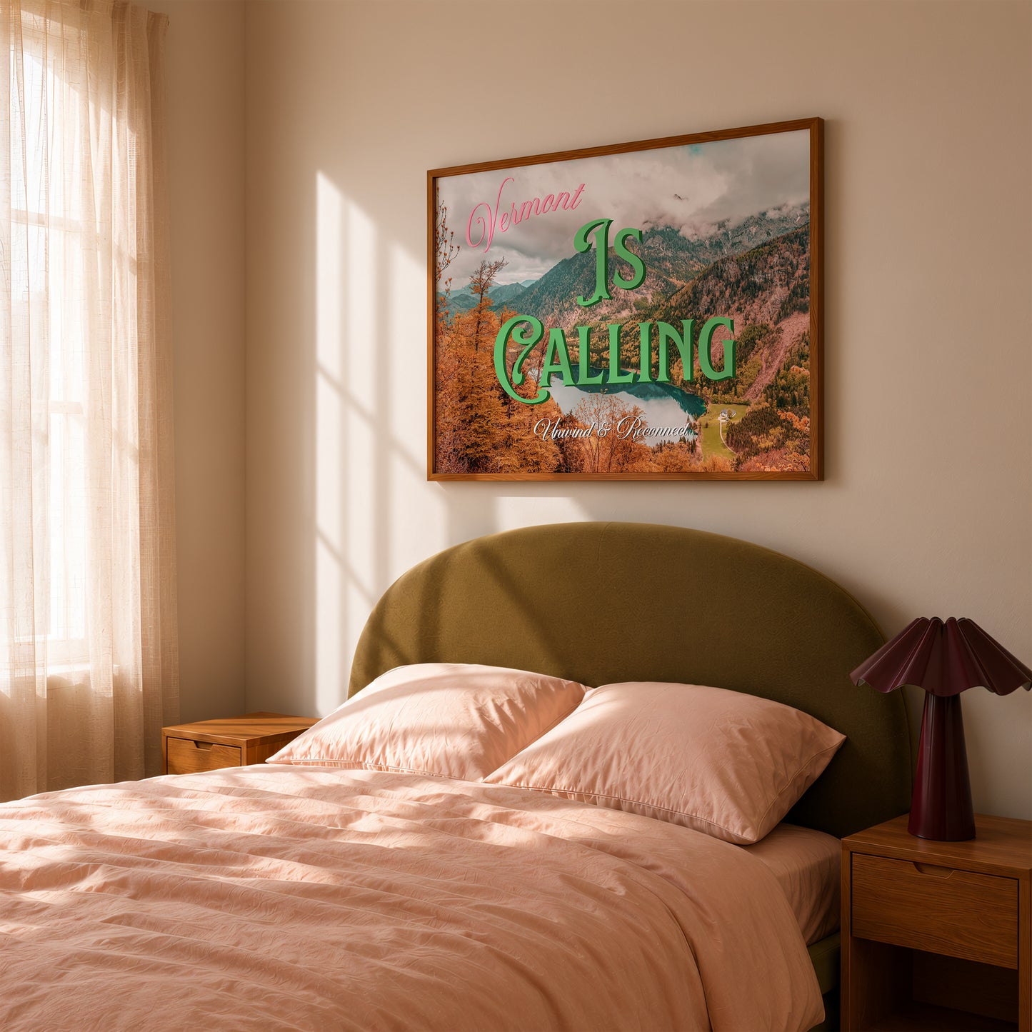 Vermont is Calling Print | Vermont Mountains Travel Poster | Digital Wall Art