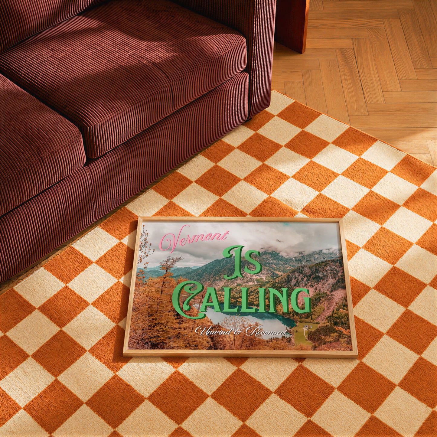 Vermont is Calling Print | Vermont Mountains Travel Poster | Digital Wall Art