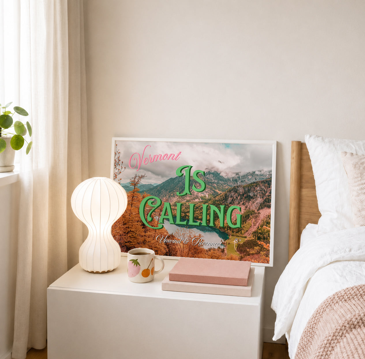 Vermont is Calling Print | Vermont Mountains Travel Poster | Digital Wall Art