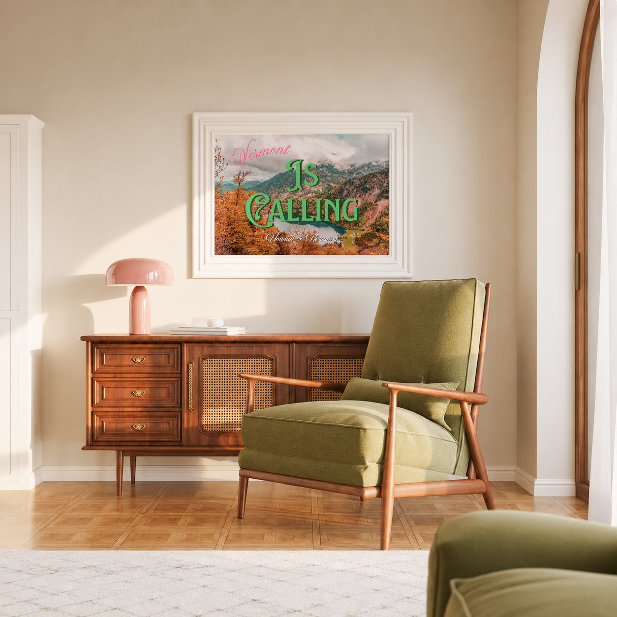 Vermont is Calling Print | Vermont Mountains Travel Poster | Digital Wall Art