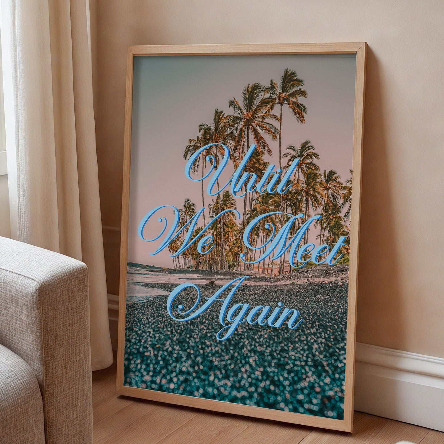 Until We Meet Again Print | Makole'a Black Sand Beach Travel Poster | Hawaii Digital Wall Art