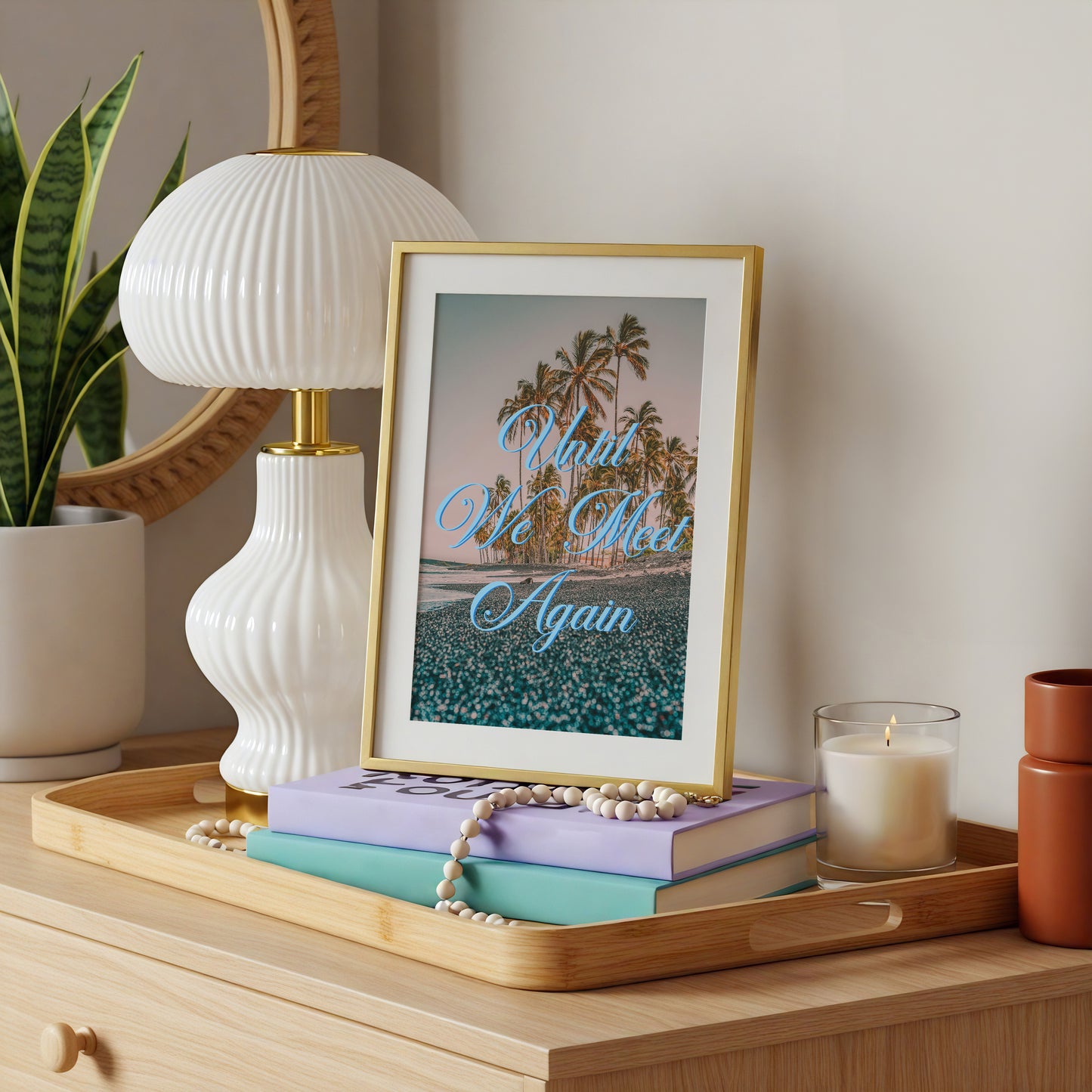 Until We Meet Again Print | Makole'a Black Sand Beach Travel Poster | Hawaii Digital Wall Art