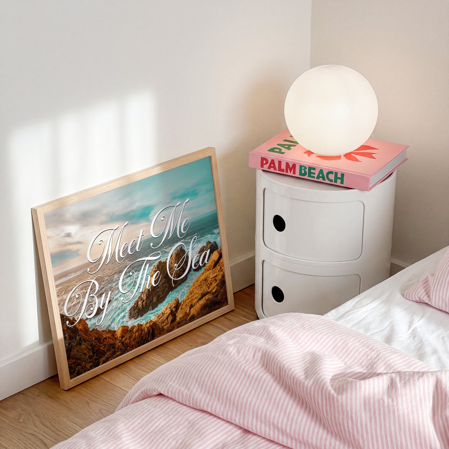 Meet Me By the Sea Postcard Print | Ocean Beach Travel Poster | Digital Wall Art