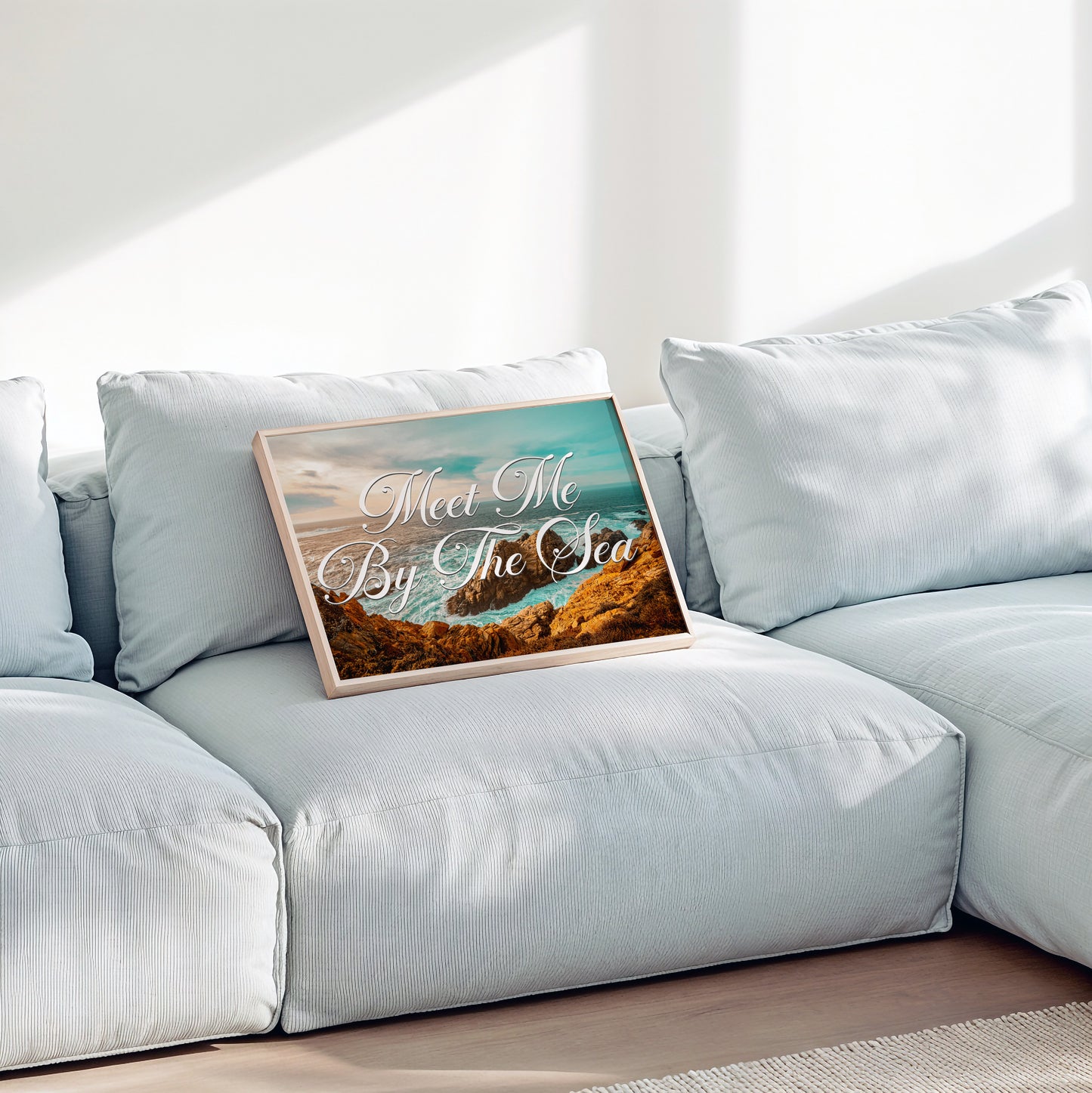 Meet Me By the Sea Postcard Print | Ocean Beach Travel Poster | Digital Wall Art
