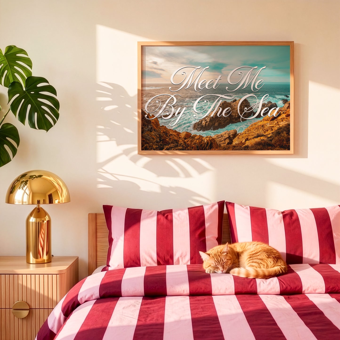 Meet Me By the Sea Postcard Print | Ocean Beach Travel Poster | Digital Wall Art