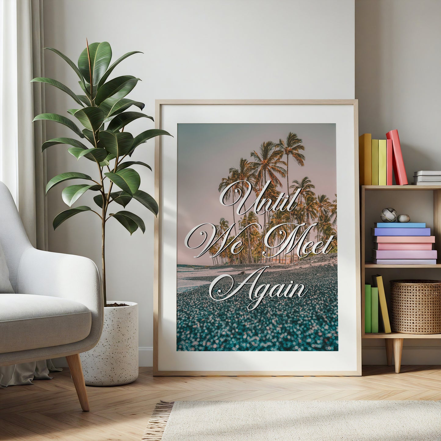 Until We Meet Again Print | Makole'a Black Sand Beach Travel Poster | Hawaii Digital Wall Art