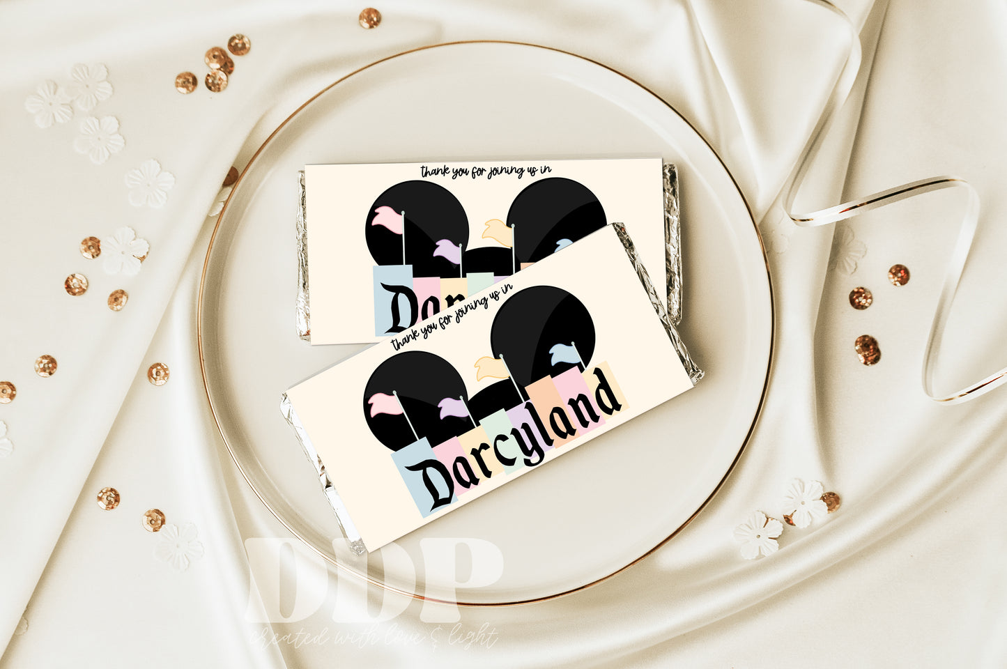 Disneyland Chocolate Bar Label | Vintage Disney Printable Party Decor