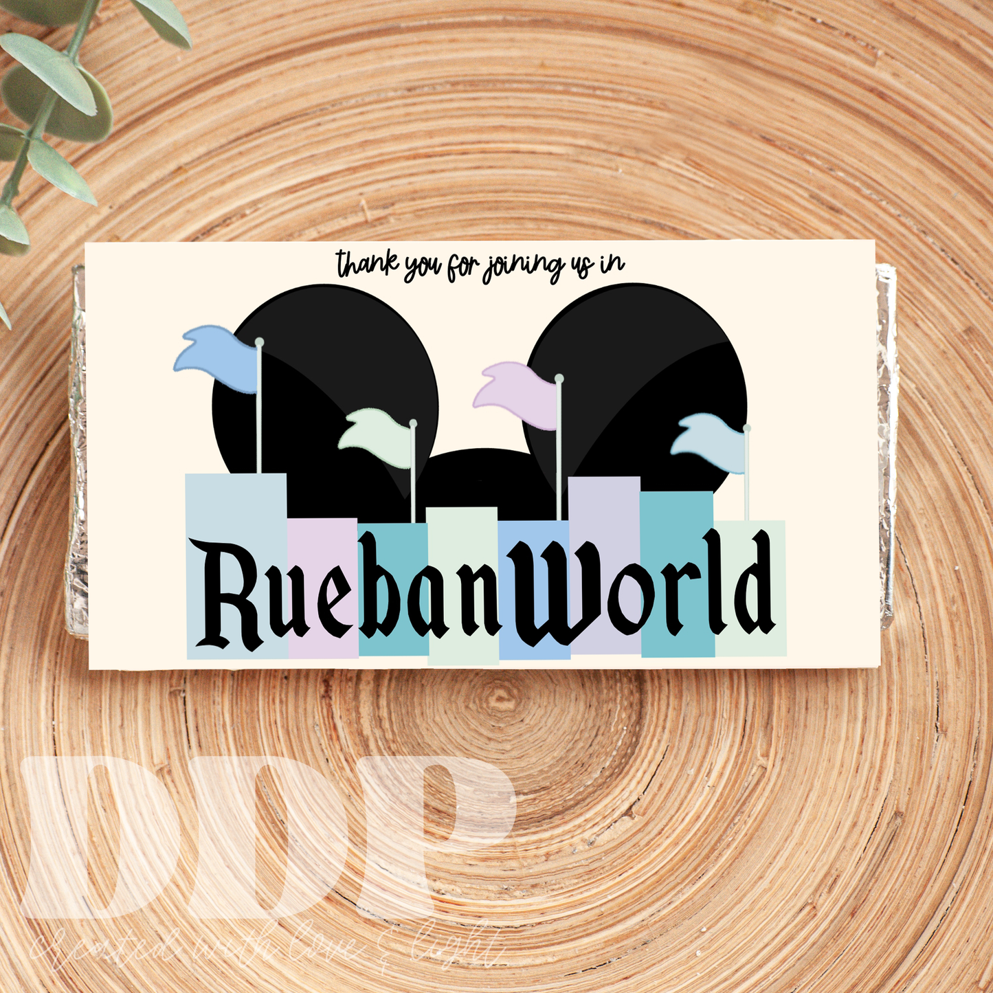 Disneyland Chocolate Bar Label | Vintage Disney Printable Party Decor | Disney Boy Birthday