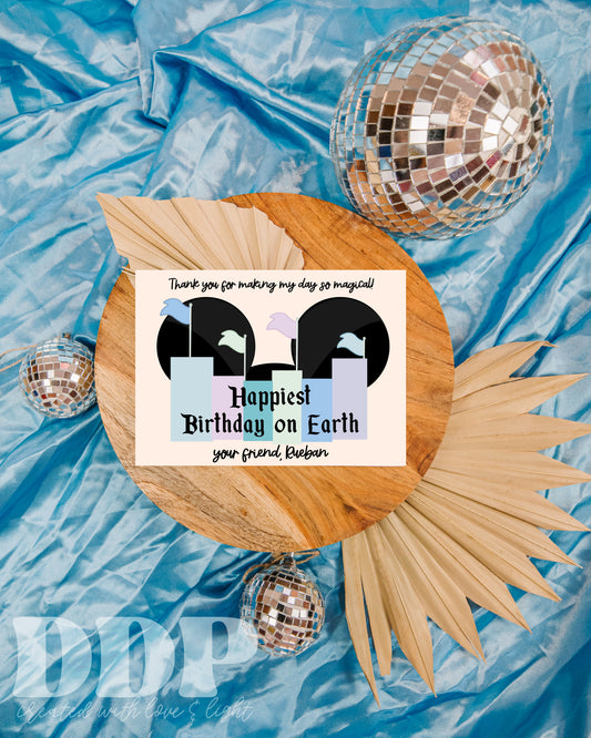 Disneyland Thank You Card | Vintage Theme Park Party Decor | Retro Disneyland Printable Party Supplies | Disney Boy Birthday
