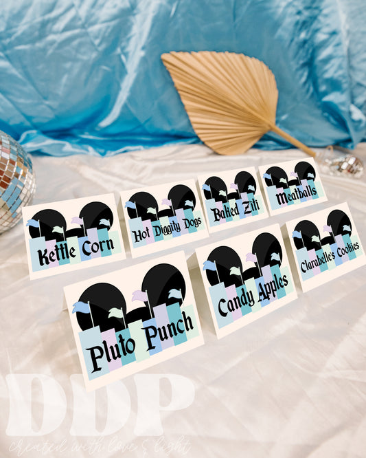 Disneyland Inspired Food Tent Label | Vintage Disney Park Printable Party Supplies | Boy Birthday Party Decor