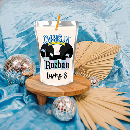 Disneyland Juice Pouch Label | Vintage Theme Park Printable Party Decor | Capri Sun Koolaid Jammers Label | Disney Boy Birthday