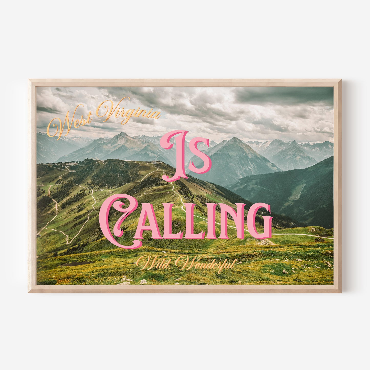 West Virginia is Calling Print | Meet You In West Virginia Travel Poster | Digital Wall Art