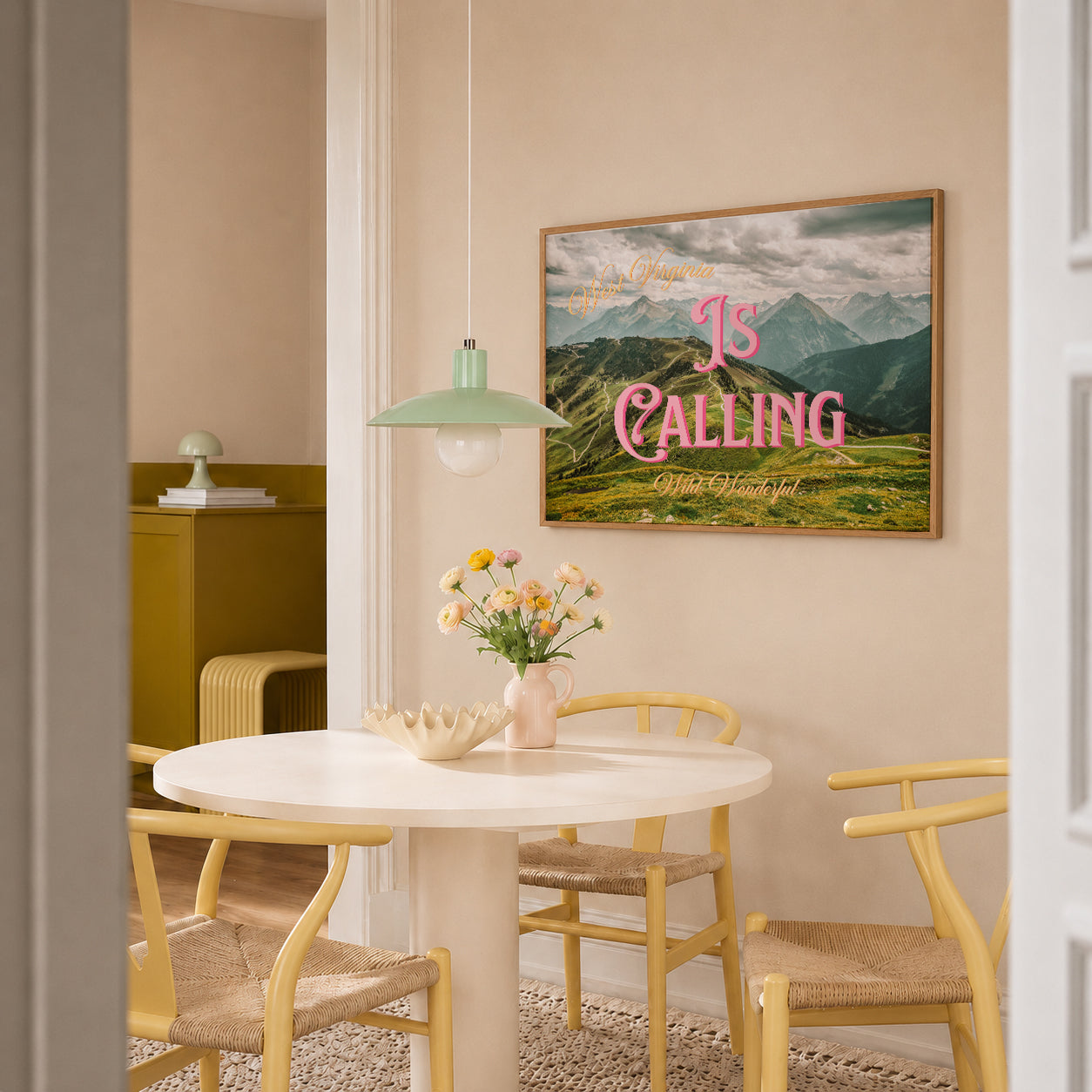 West Virginia is Calling Print | Meet You In West Virginia Travel Poster | Digital Wall Art