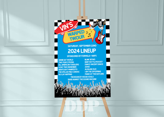 Warped Tour Welcome Sign | Warped Two-ur Printable Party Decor | Rock Concert Birthday Boy Party Theme