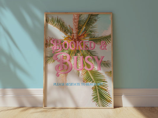 Booked and Busy Print: Palm Tree Poster | Digital Wall Art