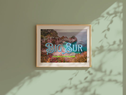 Meet You At Big Sur Wildflowers Coastal Wall Art | California Ocean Wall Art | Botanical Landscape Art Poster | Digital Wall Art