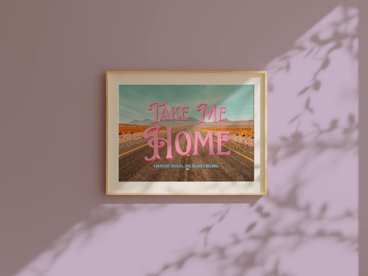 Red Desert Printable Wall Art | Wyoming Wall Art | Take me Home Road Trip Print | Digital Wall Art