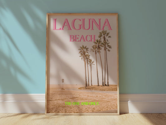 Laguna Beach Art Print | California Travel Poster | Laguna Beach Postcard Art | Digital Wall Art