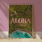 Hawaii Pink Aloha Print | Hawaiian Roads Travel Poster | Digital Wall Art