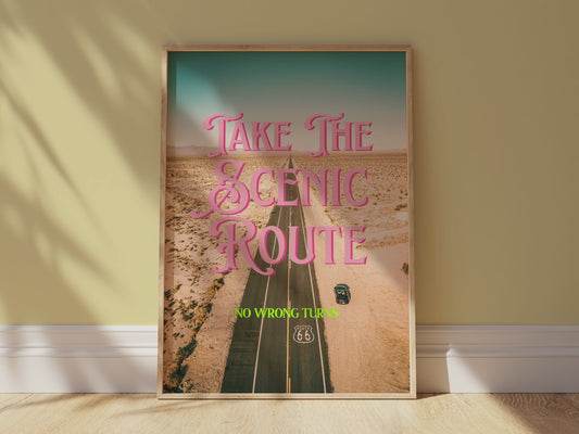 Take the Scenic Route Road Trip Print | Digital Wall Art