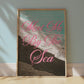 Meet Me By the Sea Print | Black Sand Beach Travel Poster | Digital Wall Art