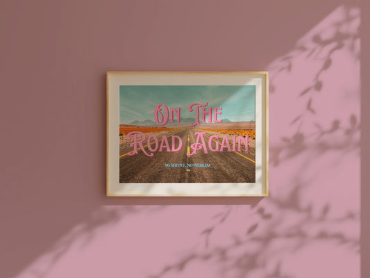 Red Desert Printable Wall Art | Wyoming Wall Art | On the Road Again Road Trip Print | Digital Wall Art