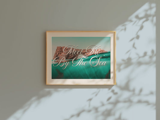 Meet Me By The Sea Wall Print | Oxnard California Travel Poster | Romantic Ocean Print | Digital Wall Art