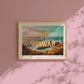 Meet Me In Hawaii Postcard Print | Ocean Beach Travel Poster | Digital Wall Art