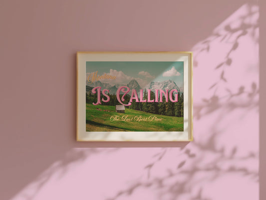 Montana is Calling Print | Meet You In Montana Travel Poster | Montana Digital Wall Art