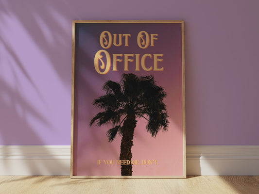 Out of Office Print: Palm Tree Silhouette Poster | Digital Wall Art
