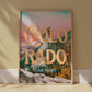 Colorado State Art Print | Colorful Colorado Mountain Travel Poster | Digital Wall Art