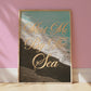 Meet Me By the Sea Print | Black Sand Beach Travel Poster | Digital Wall Art