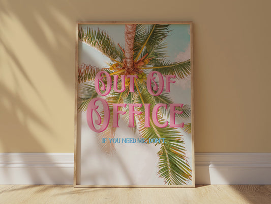 Out of Office Print: Palm Tree Poster | Digital Wall Art