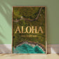 Hawaii Yellow Aloha Print | Hawaiian Roads Travel Poster | Digital Wall Art