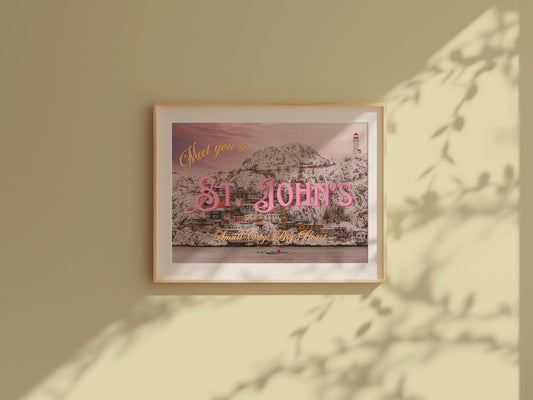 Meet You In St John's Art Print | Snowy Canada Postcard Print | Digital Wall Art
