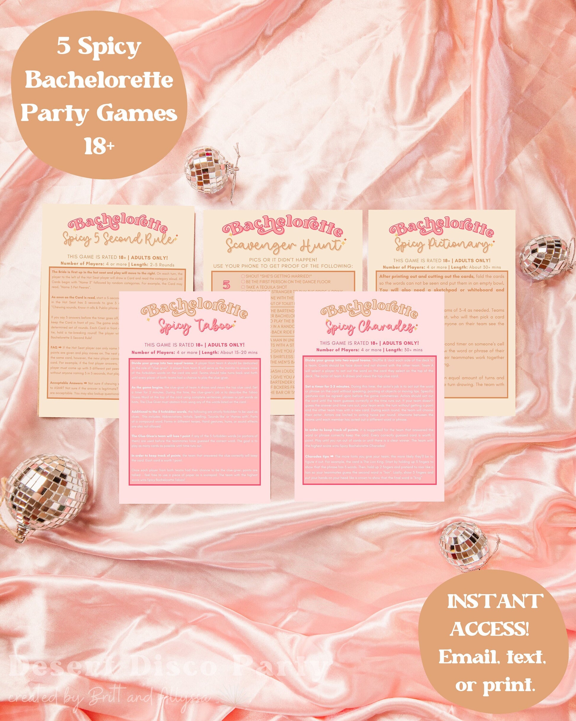 Bachelorette Party Games | Bachelorette Games Five Pack | Bachelorette Bundle | Spicy Bachelorette Games | Hen Do Games | Instant Download