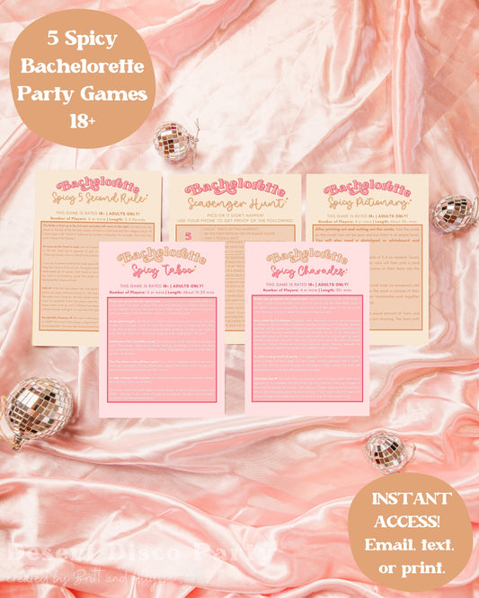 Bachelorette Party Games | Bachelorette Games Five Pack | Bachelorette Bundle | Spicy Bachelorette Games | Hen Do Games | Instant Download