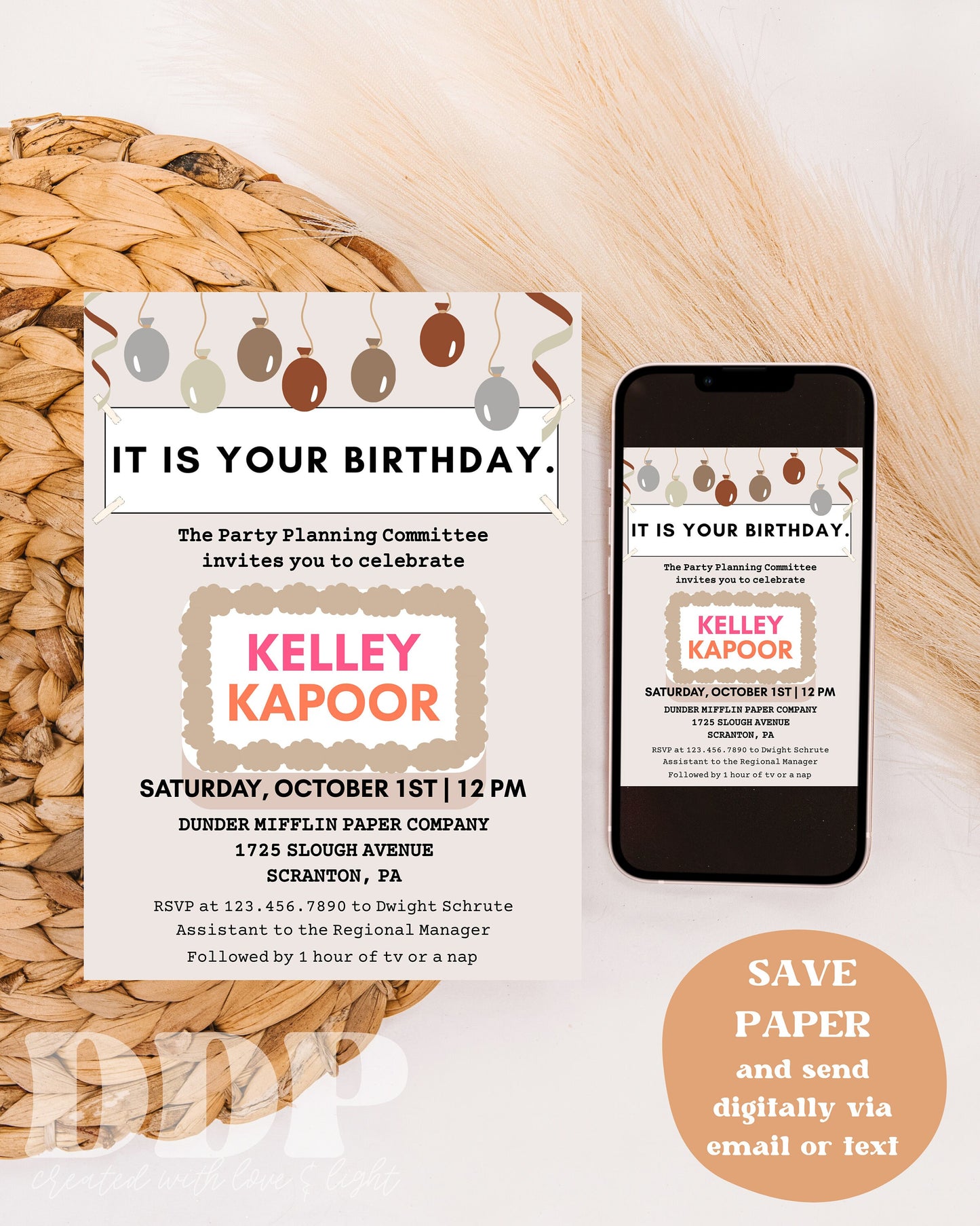 The Office It Is Your Birthday Invite | The Office-Themed Birthday Party Invite | Early 2000s Birthday Party | Editable Template