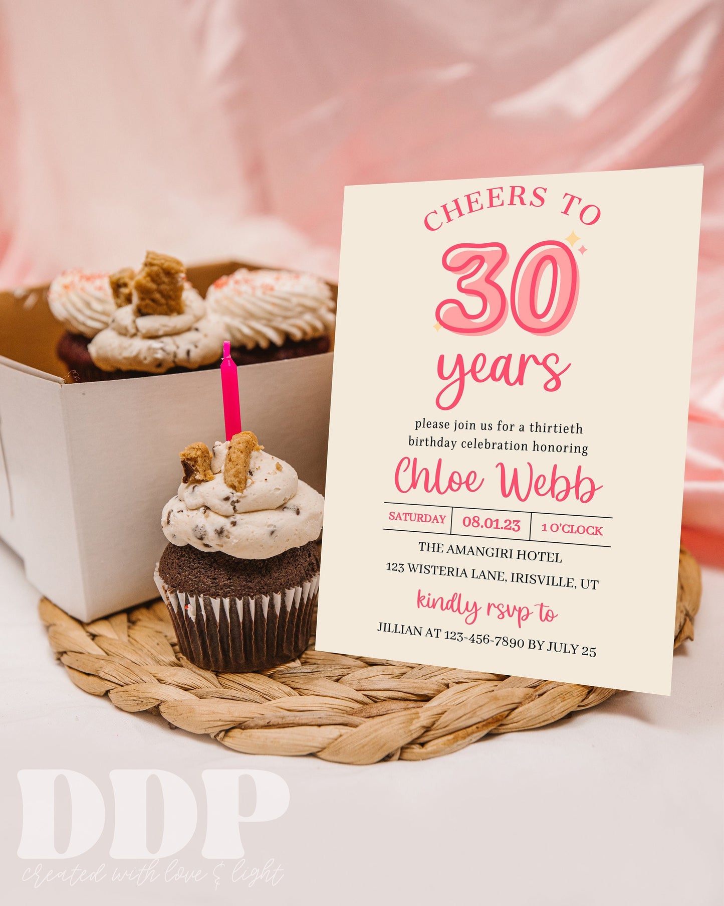 Cheers to 30 Years Birthday Invite | Adult Birthday Invite | Boho Birthday Party Invite | 30th Birthday | Editable Template | Printable