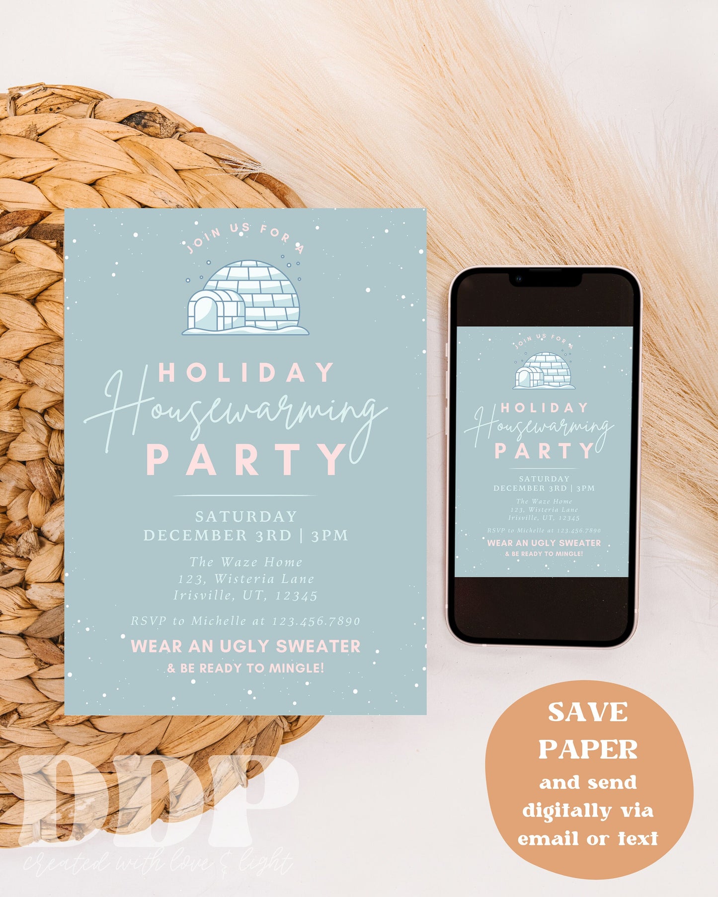 Holiday Housewarming Invite | Holiday Housewarming Party Invite | Holiday Housewarming Invite | Editable Template | Printable