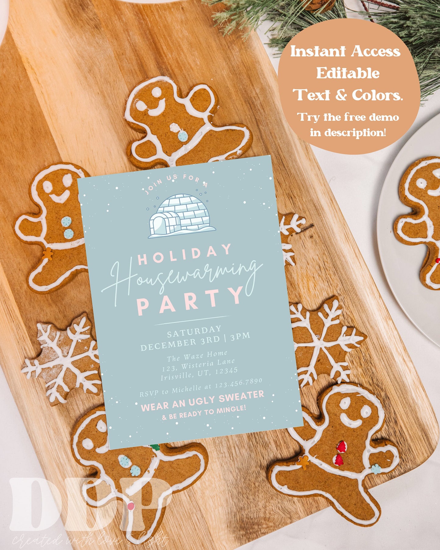 Holiday Housewarming Invite | Holiday Housewarming Party Invite | Holiday Housewarming Invite | Editable Template | Printable