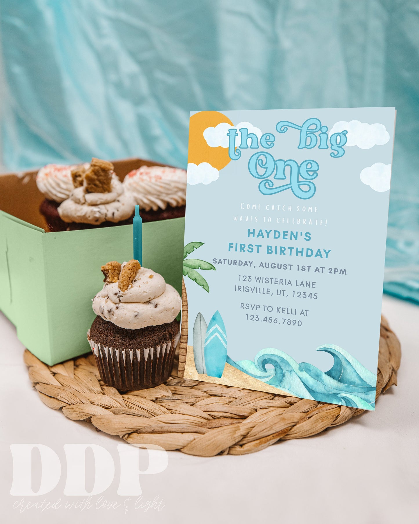 The Big ONE Surf Birthday Invite | First Birthday Surfing Party Invite | Beach Surf Birthday Invite | Editable Template | Instant Download