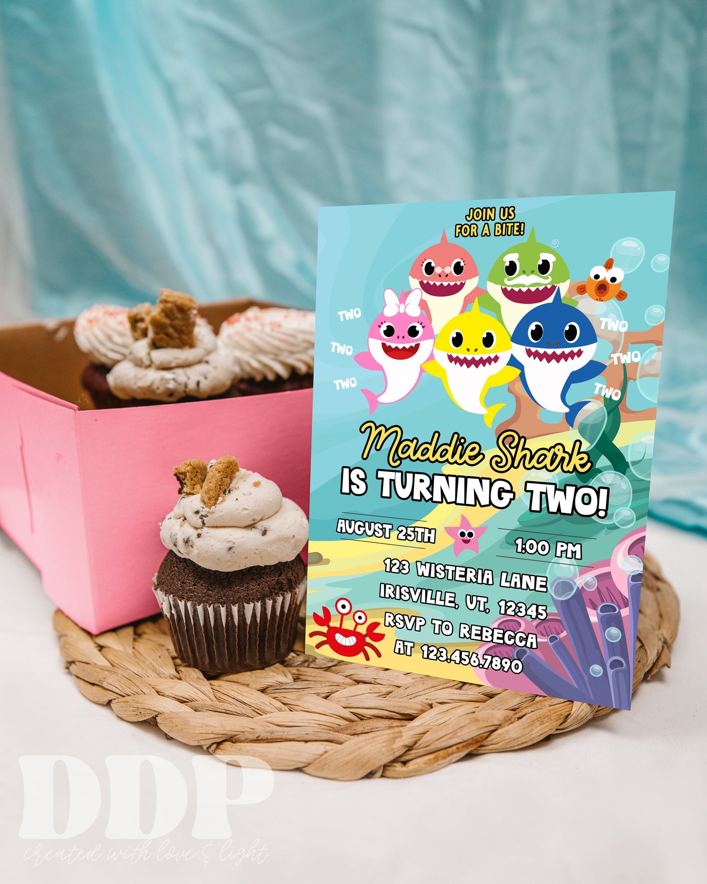 ANY AGE Baby Shark Family Birthday Invite | Shark Birthday Invitation | Kids Birthday Party Invite | Instant Download