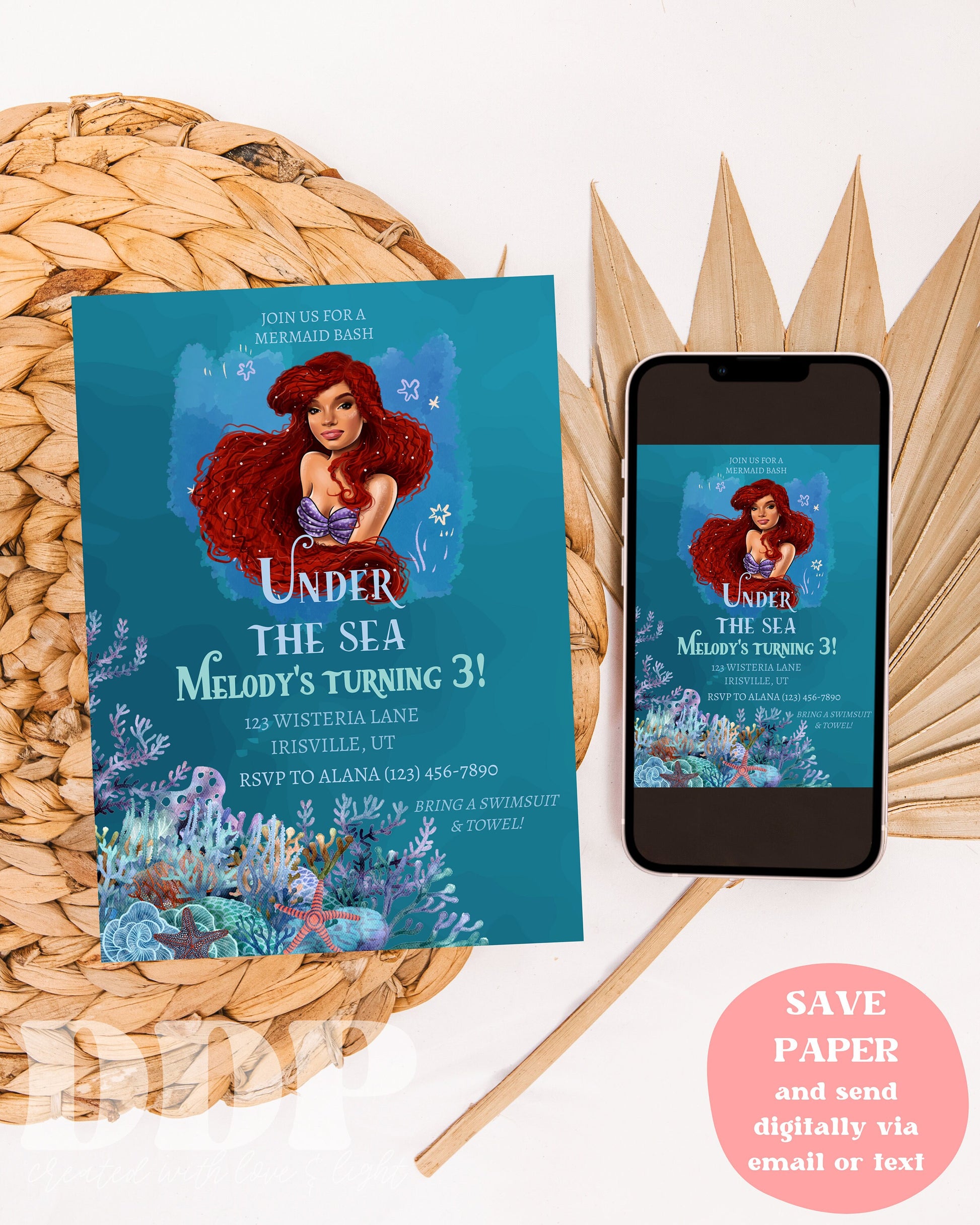 ANY AGE New Little Mermaid Birthday Invite | 2023 Little Mermaid Birthday Invitation | Kids Birthday Party Invite | Instant Download